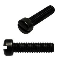 #10-32 X 3/4" Filister Head, Slotted, Machine Screw, Fine, Black Zinc